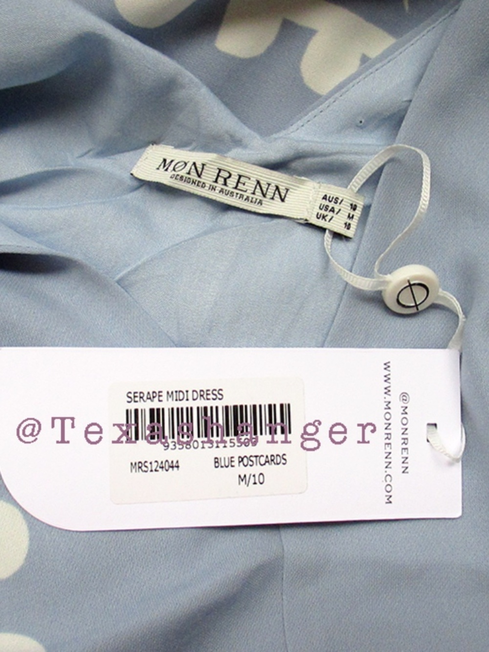 Mon Renn NWT Serape Midi Dress Medium / 10 Blue Postcards - Picture 11 of 13